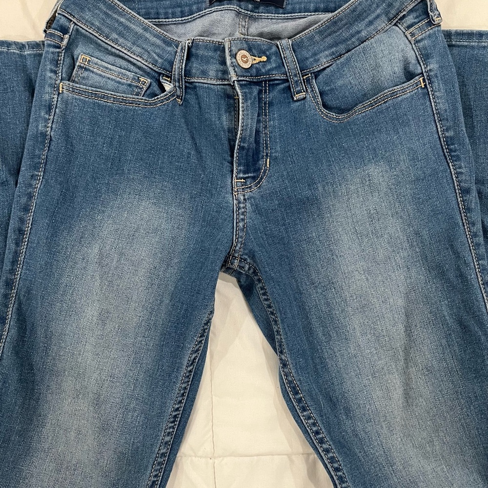 Hollister Women's Straight Leg Jeans in Blue